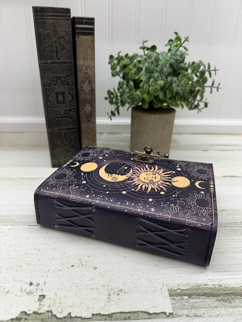 Vintage Leather Journal with Clasp – Celestial Bond Journal