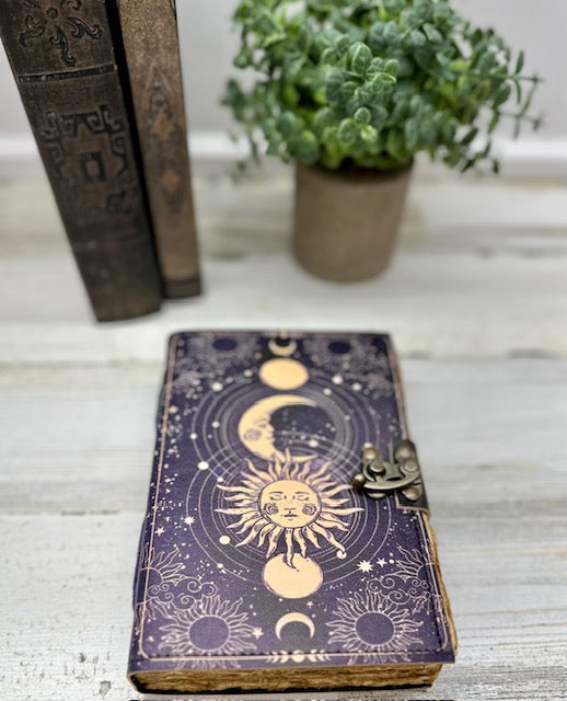 Vintage Leather Journal with Clasp – Celestial Bond Journal