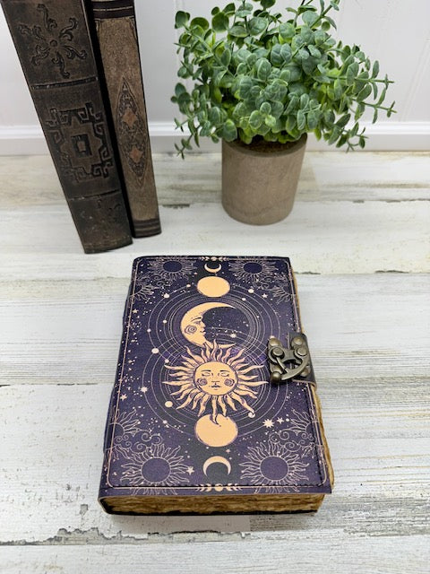 Vintage Leather Journal with Clasp – Celestial Bond Journal